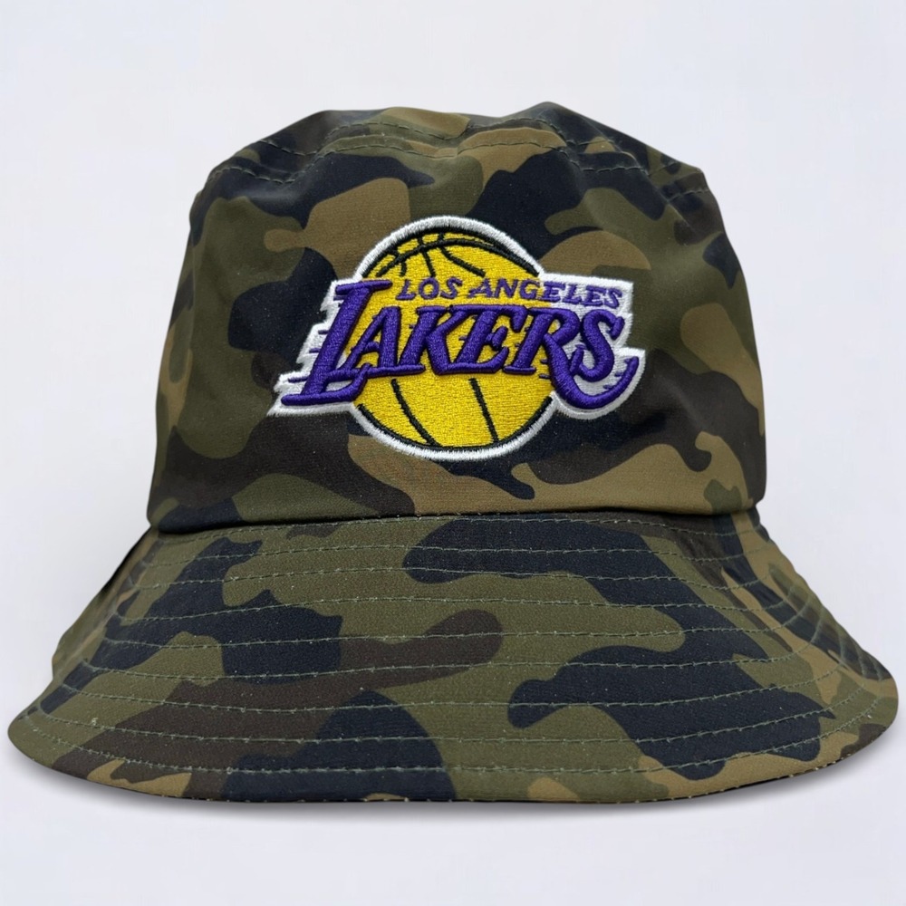 Los Angeles Lakers Bucket Hat Camouflage NBA Fishing Sunblock One Size NWT